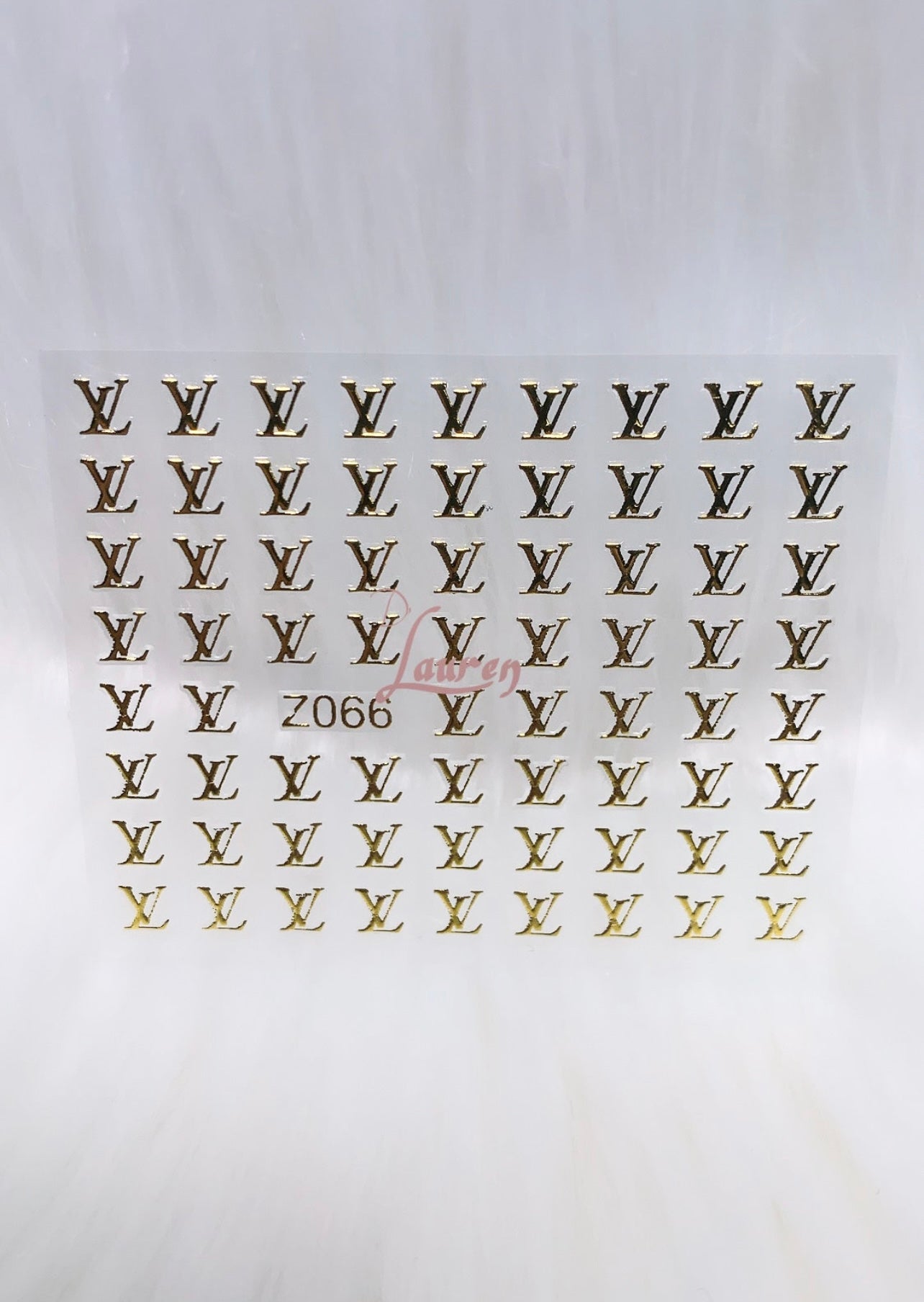 Calcomanías LV plateadas y doradas #Z066