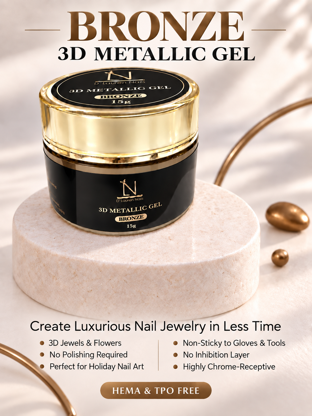 Metallic Bronze 3D Gel