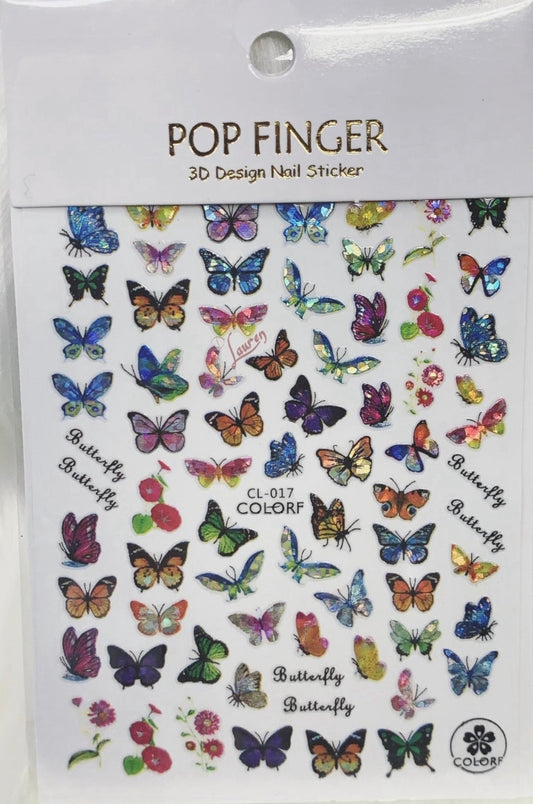 Garden Butterfly Decals #017